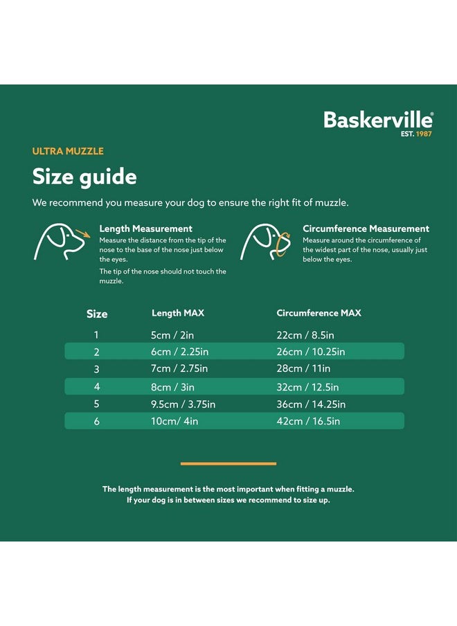 The Company of Animals - Baskerville Ultra Muzzle Patented Humane Design, Breathable, Dog Can Pant And Drink, Adjustable, Padded, Dog Training Muzzle For Large Dogs, Prevents Biting, Wildlife Scavenging (Size 6, Black) - Image 1