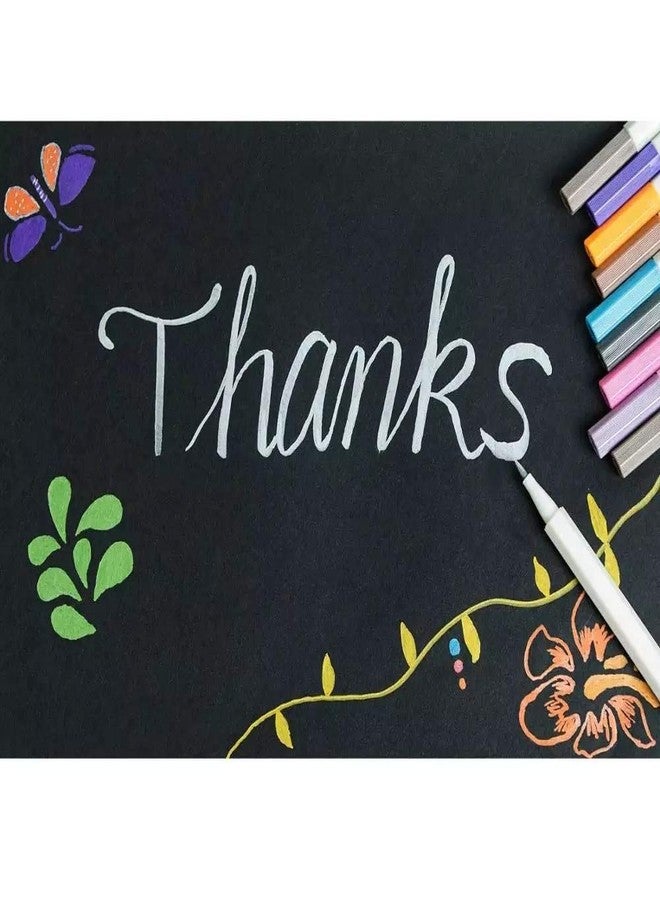 PATHOS INDIA mix Colors Soft Brush Tip Metallic Marker Pens Painting Brush Pens for Drawing Journal Diary Scrapbooking DIY Photo Album Card Making Calligraphy - Image 5