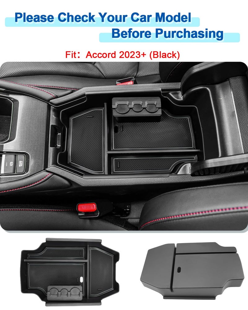 Coleya 2023 2024 2025 Accord Hybrid Center Console Organizer for Honda Accord(LX/EX/EX-L/Sport/Sport-L/Touring), Durable ABS Plastic Console Tray Insert 2025 Accord Accessories with Coin Holder - Image 2