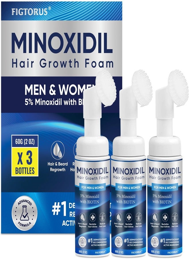 FIGTORUS 5% Minoxidil Foam 3PCS, Minoxidil for Men Foam, Minoxidil for Women Hair Growth, Minoxidil for Men and Women. - Image 1