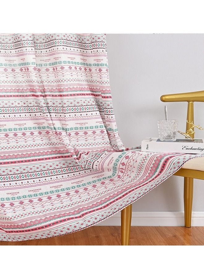 كيلا الستائر الحاجبة للضوء ذات الطراز الرعوي الحديث البسيط - خطوط وردية/زهرية - لغرف المعيشة والمنام مقاس 140x260 سم - Image 2