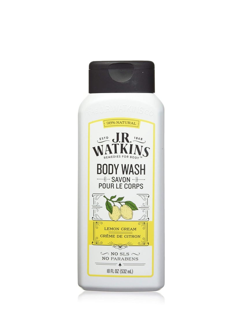 J.R.WATKINS J.R. Watkins Daily Moisturizing Lemon Cream Body Wash, 18 Ounce  - Image 1