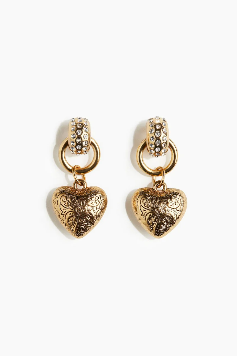 H&M Heart-shaped pendant earrings