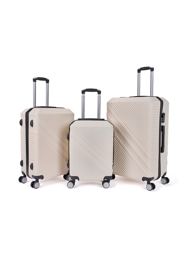 LIMRA Travel bags hard Luggage set 3 pieces size 28/24/20 inch beige - Image 1