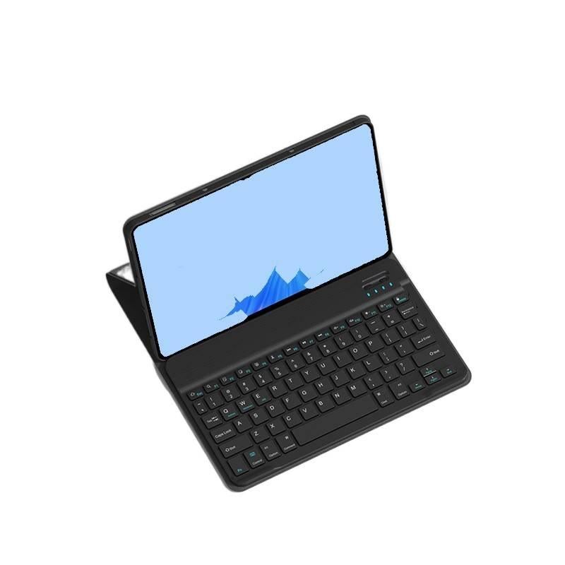 حافظة سامسونج تاب بلوحة مفاتيح متوافقة مع Samsung Galaxy Tab S9 FE / Samsung Galaxy Tab S6 Lite باللون أسود مع غطاء حماية ووظيفة حامل وحمل يومي للتابلت بوظيفة حامل Samsung Tab Key. - Image 1