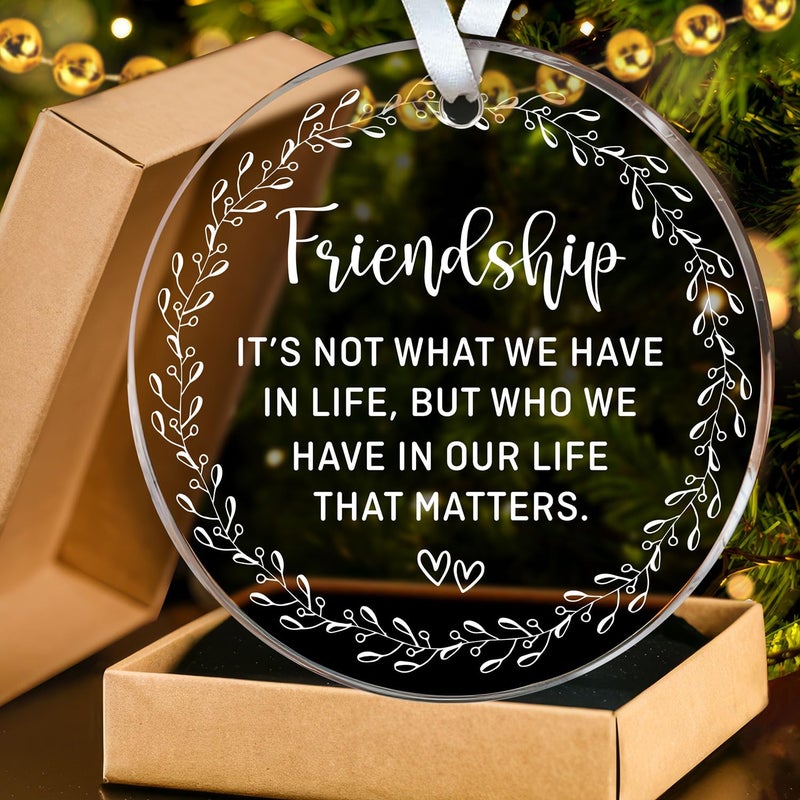 HEXMOZ Best Friend Ornaments for Women - Friends Christmas Ornaments Gifts 2024 - Friendship Gifts for Friends Female  BFFs  Besties  Soul Sisters  Friends Group Keepsake Christmas Tree Decoration - Image 1
