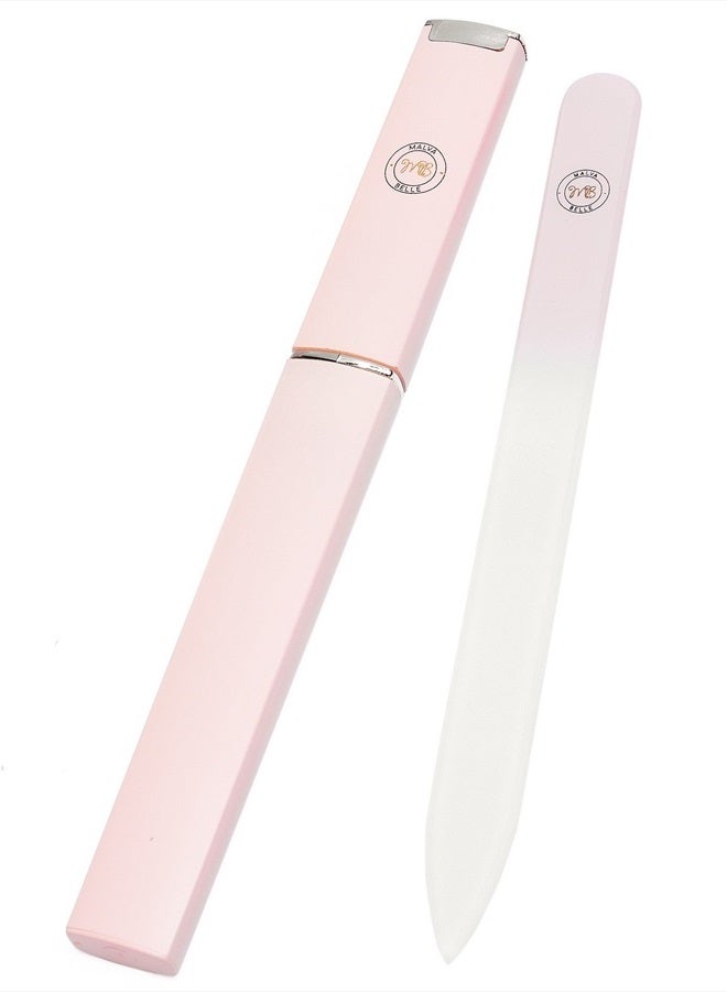 Malva Belle Best Crystal Glass Nail File for Women - Nail File & Travel Case - Nail File Set - Heavy Duty Nail File for Natural Nails, Gel - Professional Nail Shaper – Nail Essentials - Pink 3mm - Image 3