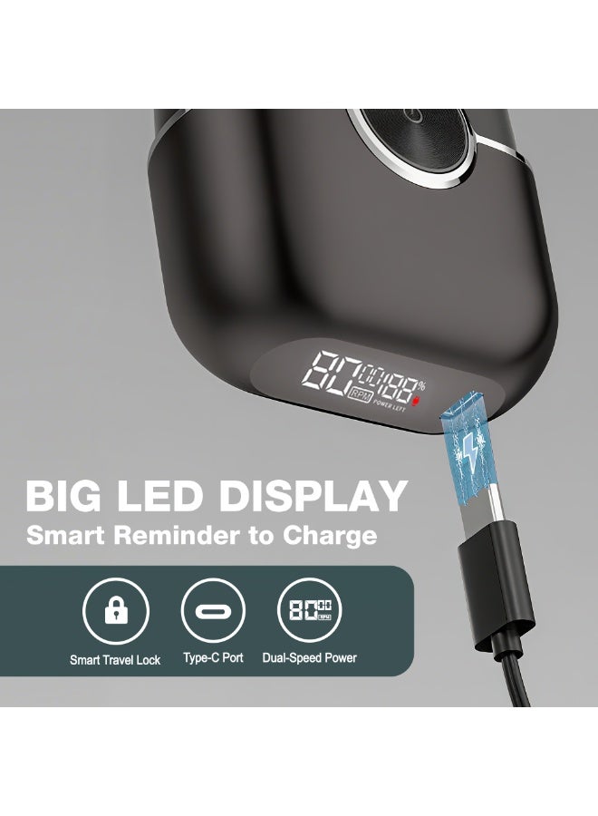 سمارتكس ماكينة حلاقة برقائق معدنية، ماكينة حلاقة كهربائية للرجال، ماكينة حلاقة صغيرة للرجال مقاومة للماء، ماكينة حلاقة كهربائية للرجال لاسلكية قابلة لإعادة الشحن، شفرة عائمة مزدوجة للحلاقة الدقيقة، ماكينة حلاقة للسفر، للاستخدام الرطب والجاف - Image 3