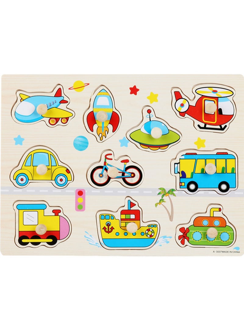 Children's Educational Wooden Cartoon Transportation Series Jigsaw Puzzles Suitable Child Gift Bag Pack - Image 1
