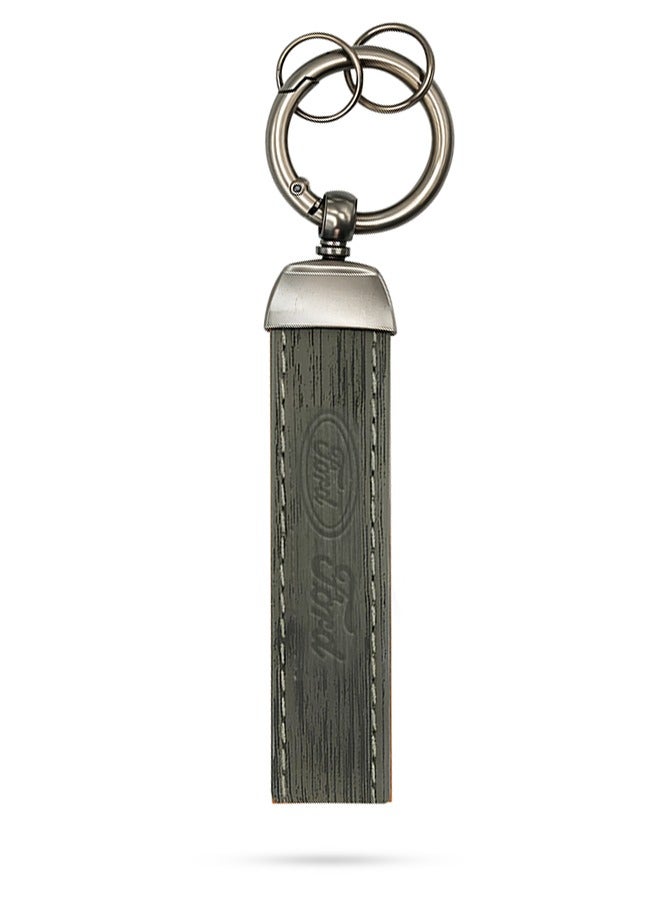 فورد سلسلة مفاتيح سيارة-فورد، سلسلة مفاتيح بحلقة معدنية مع حزام جلدي، سلسلة مفاتيح منزلية، - Image 2