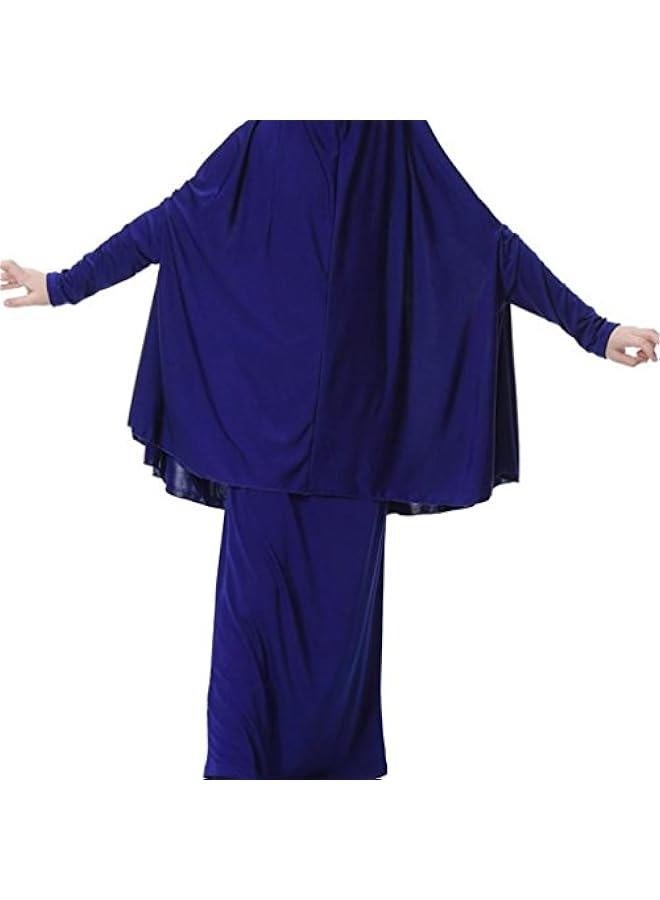 Muslim Islamic Girl's Maxi Two-Piece Prayer Dress Abaya Set for Hajj Umrah - Image 4