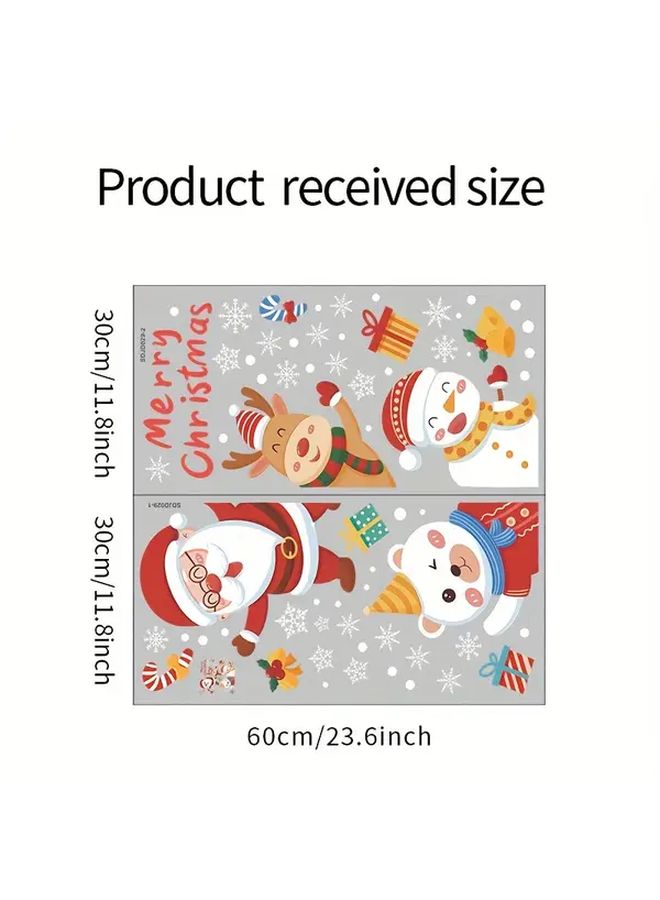 Christmas Snowflake Reindeer Santa Claus Snowman Static Cling PVC Window Stickers Reusable Easy Indoor Outdoor Decoration Model SDJD029 - Image 3