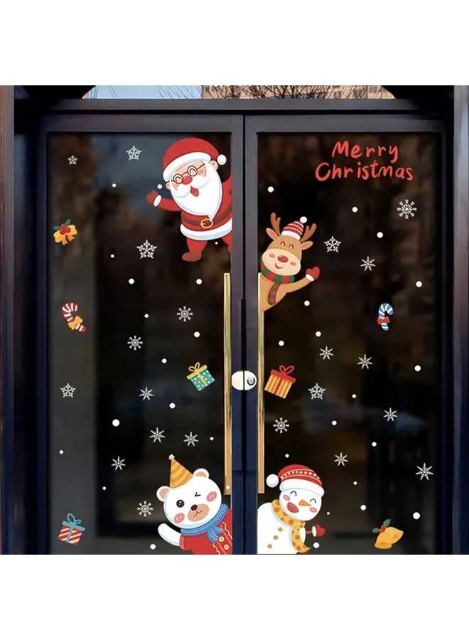 Christmas Snowflake Reindeer Santa Claus Snowman Static Cling PVC Window Stickers Reusable Easy Indoor Outdoor Decoration Model SDJD029 - Image 4