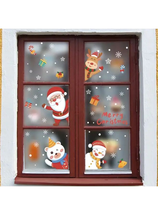 Christmas Snowflake Reindeer Santa Claus Snowman Static Cling PVC Window Stickers Reusable Easy Indoor Outdoor Decoration Model SDJD029 - Image 2