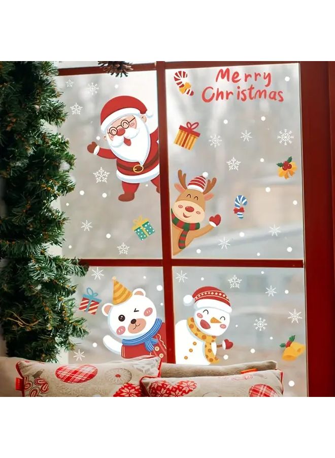 Christmas Snowflake Reindeer Santa Claus Snowman Static Cling PVC Window Stickers Reusable Easy Indoor Outdoor Decoration Model SDJD029 - Image 1