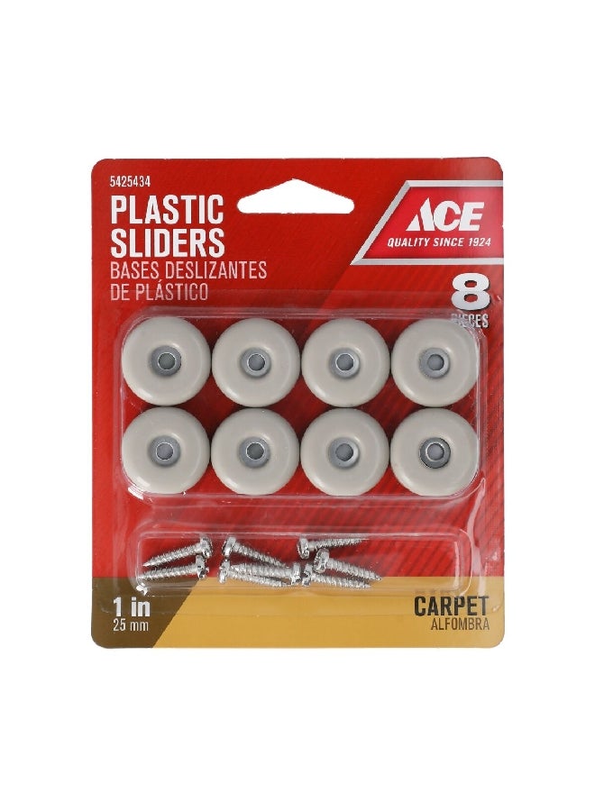 ACE 8 Piece Multi-Surface Round Slide Glide Set Off White 25mm 9452