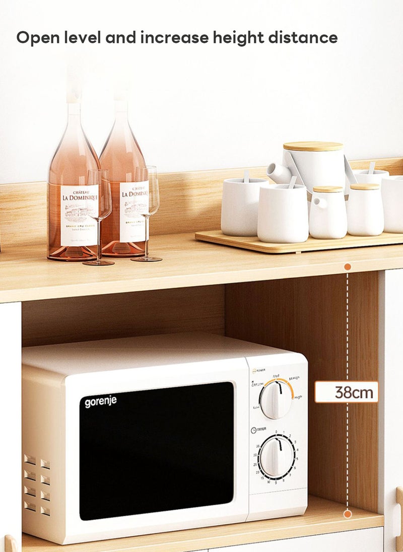 شاربدو خزائن تخزين خشبية فاخرة، خزانة متعددة الأغراض لغرفة المعيشة، خزانة جانبية مستقلة متعددة الوظائف، مناسبة لركن قهوة وتنظيم المطبخ - Image 5