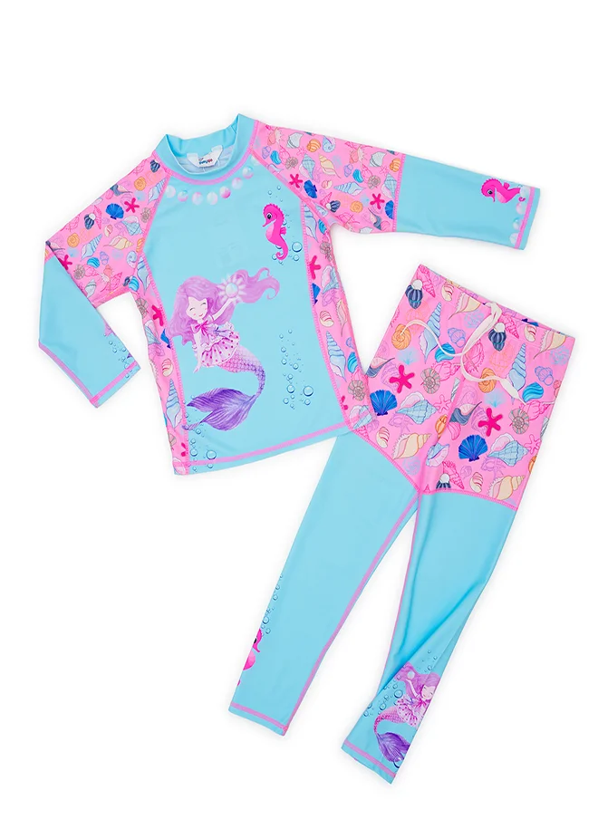 بيبي كلو Mermaid and Seashells Girls' Swimwear 2 piece  Set