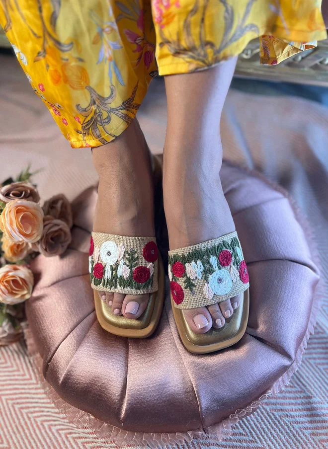 صندل ستوريز SANDAL STORIES Embellished PU Block Sandals