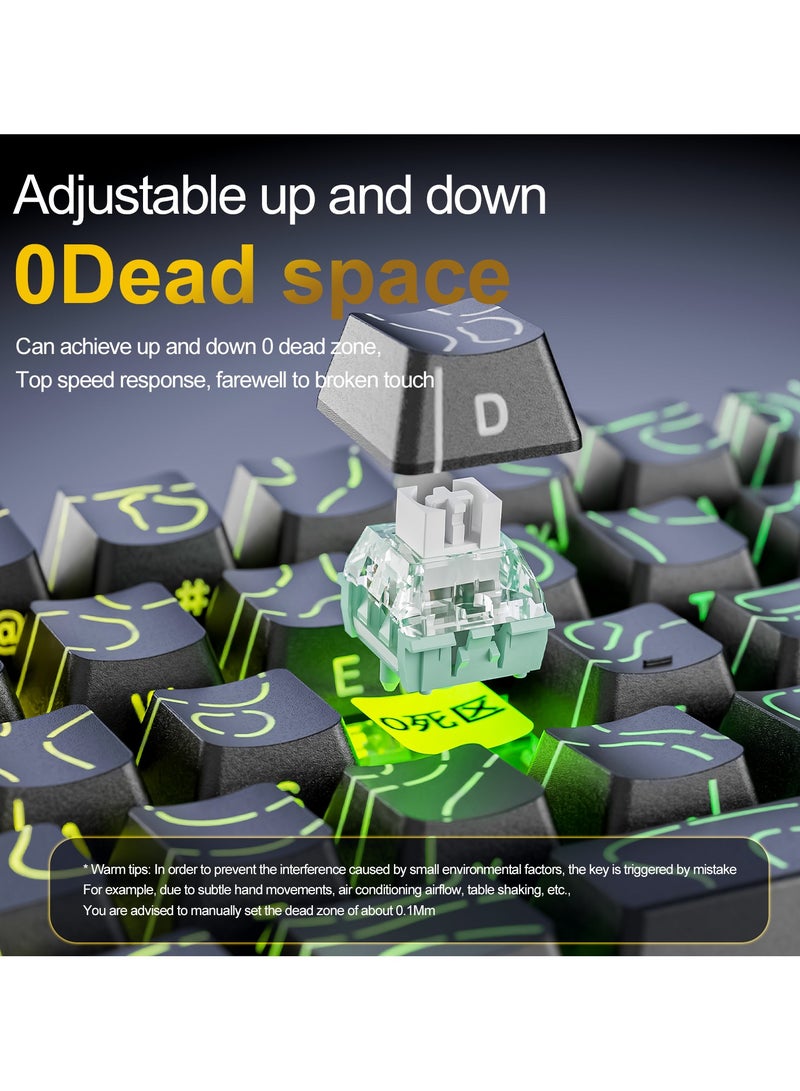 Attack Shark X68HE Wired Magnetic Gaming Keyboard, 0.01mm Adjustable Actuation, 8kHz Polling Rate, RGB Backlight, Side-Printed PBT Keycaps, 100M Lifespan Hall Effect Switches, 65% Layout (Black Contours) - Image 5