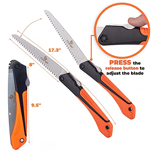 coher Folding Hand Saw for Tree Pruning, Camping, Gardening, Hunting. Cutting Wood, PVC, Bone with Ergonomic Handle Design - Image 3