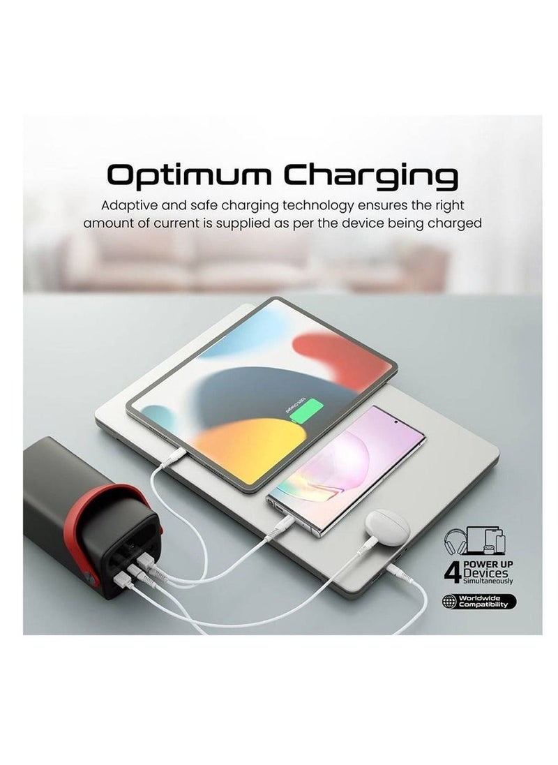 Generic - 80000.0 mAh Power Bank, 80000mAh High-Capacity Battery Charger with 65W In/Out USB-C Power Delivery, 15W USB-C Port, 22.5W QC 3.0 Port, 15W USB Port and LED Torchlight for iPhone 14, MacBook Air BLACK - Image 1