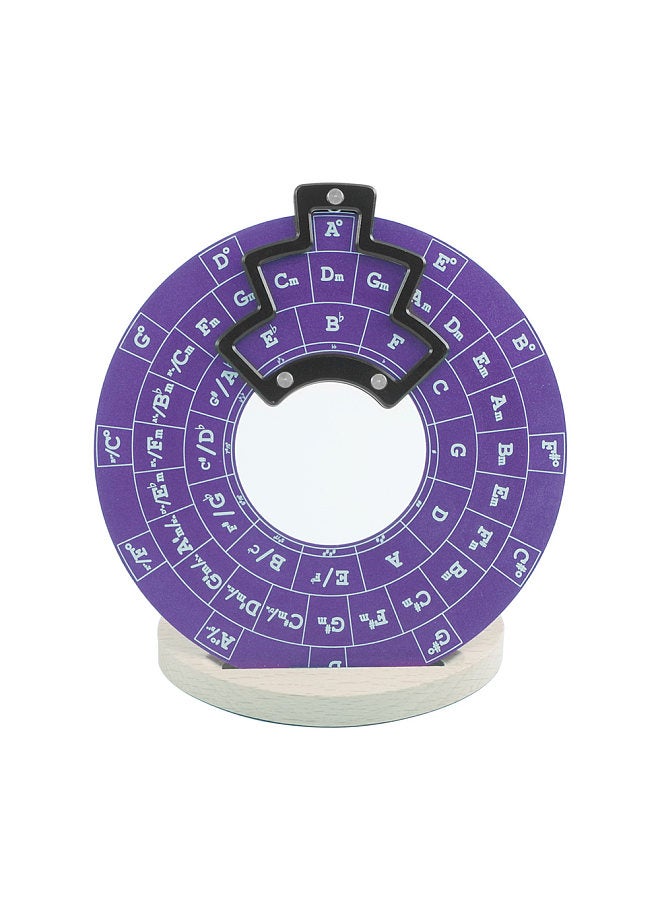 Generic Circle of Fifths Aluminum Alloy Wheel Melody Tool Music Theory Plate Learning Tool Chord Series Table Melody Tool Fifth Degree Circle Staff Learning Tool with Anti-slip Base - Image 1
