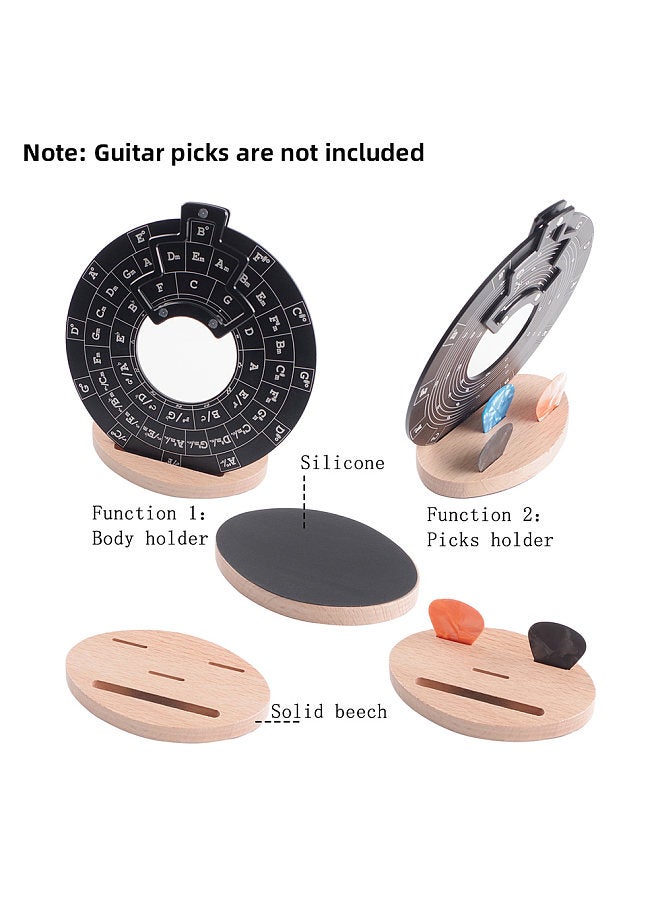 Generic Circle of Fifths Aluminum Alloy Wheel Melody Tool Music Theory Plate Learning Tool Chord Series Table Melody Tool Fifth Degree Circle Staff Learning Tool with Anti-slip Base - Image 4