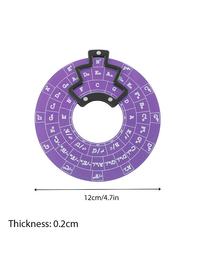 Generic Circle of Fifths Aluminum Alloy Wheel Melody Tool Music Theory Plate Learning Tool Chord Series Table Melody Tool Fifth Degree Circle Staff Learning Tool with Anti-slip Base - Image 5