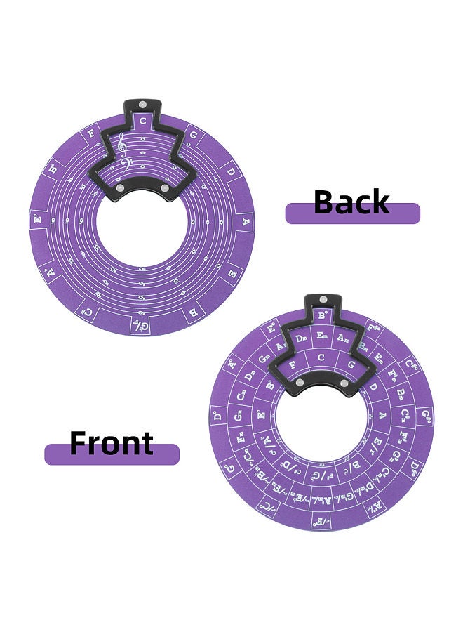 Generic Circle of Fifths Aluminum Alloy Wheel Melody Tool Music Theory Plate Learning Tool Chord Series Table Melody Tool Fifth Degree Circle Staff Learning Tool with Anti-slip Base - Image 2