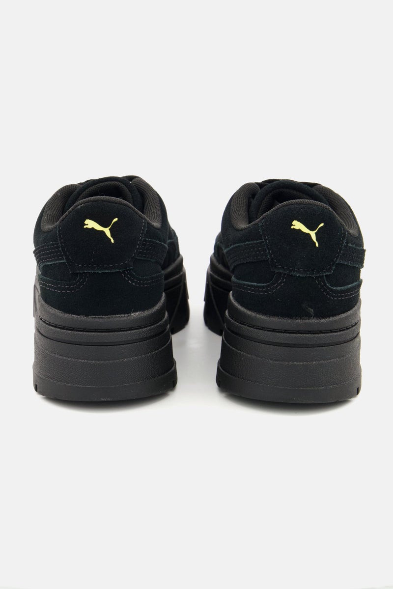PUMA Women Mayze Stack Suede Lace Up Sport Shoes, Black  - Image 2
