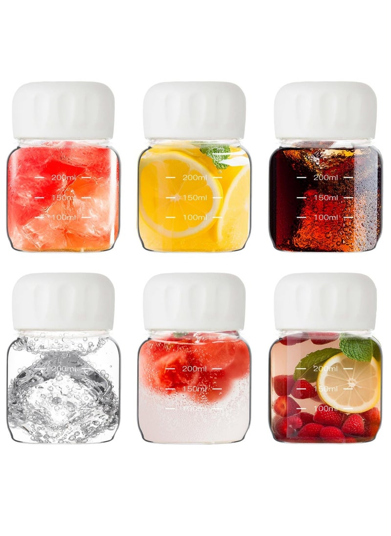 Oasisgalore 6 Pack Clear Glass Water Bottles Leakproof 10oz，300ml Small Water Juice Bottles for Fruit Drinks  - Image 1