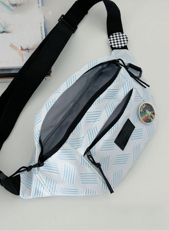 Men's/Women's  Versatile Line Crossbody Bag, Boys' and Girls' Nylon Shoulder Bag Sling Bag Side Bag Carry Bag, Daily Commuting Large-capacity Chest Bag Waistpack Belt Bag for Teenagers/Students - Image 5