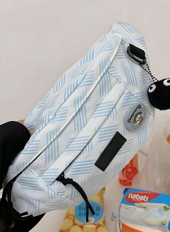 Men's/Women's  Versatile Line Crossbody Bag, Boys' and Girls' Nylon Shoulder Bag Sling Bag Side Bag Carry Bag, Daily Commuting Large-capacity Chest Bag Waistpack Belt Bag for Teenagers/Students - Image 4