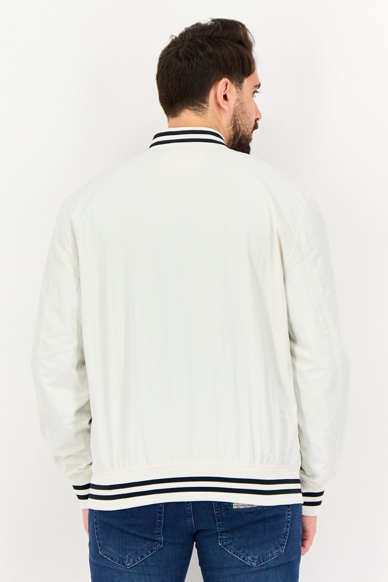 Celio Men Solid Windbreaker Jacket, Off White - Image 4