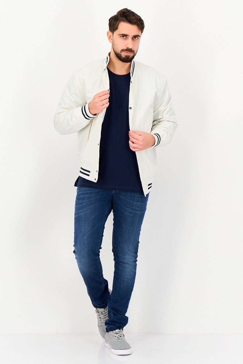 Celio Men Solid Windbreaker Jacket, Off White - Image 3
