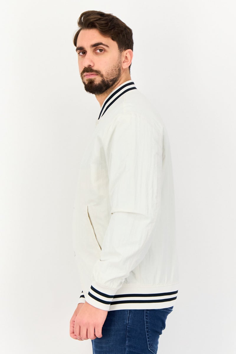 Celio Men Solid Windbreaker Jacket, Off White - Image 2