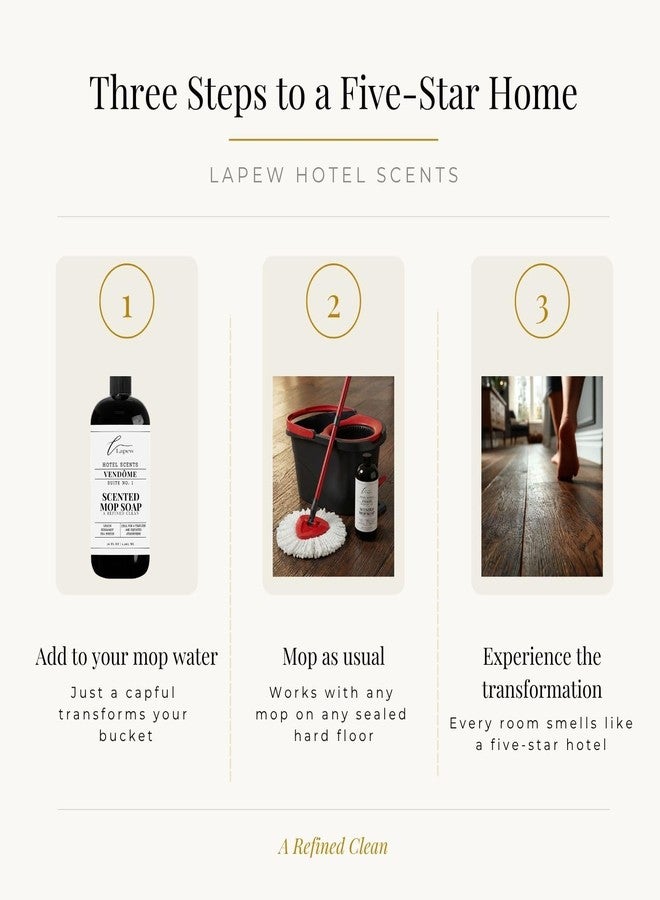 Lapew Hotel Scents Luxury Mop Soap | Vendôme Suite 1 | Inspired by the Ritz-Carlton | Hotel Scented Floor Cleaner | 36 fl oz - Image 5