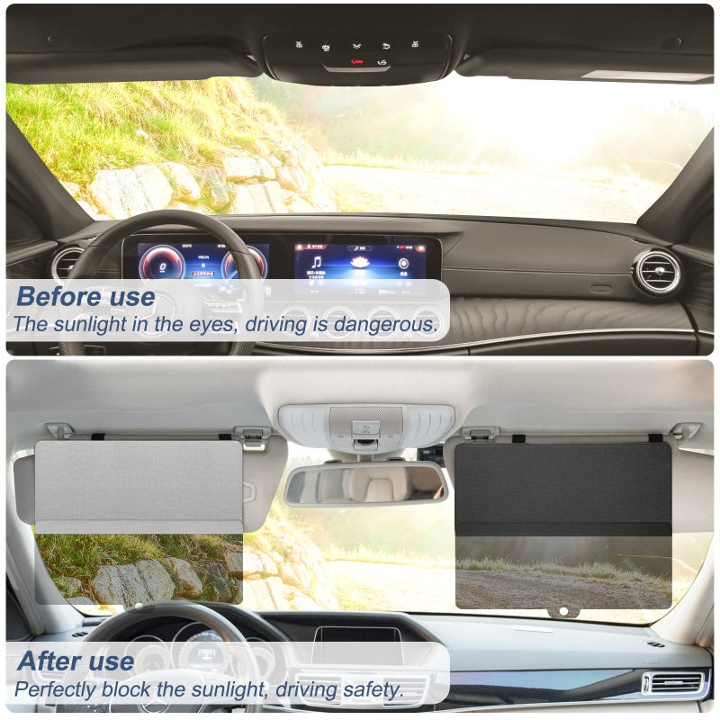NAZZO Polarized Car Sun Visor Extension, Upgraded Magnetic Sunshade with PC Lens, Anti-Glare Car Visor Sun Blocker for Safe Driving, UV-Filtering/Protection - Image 2