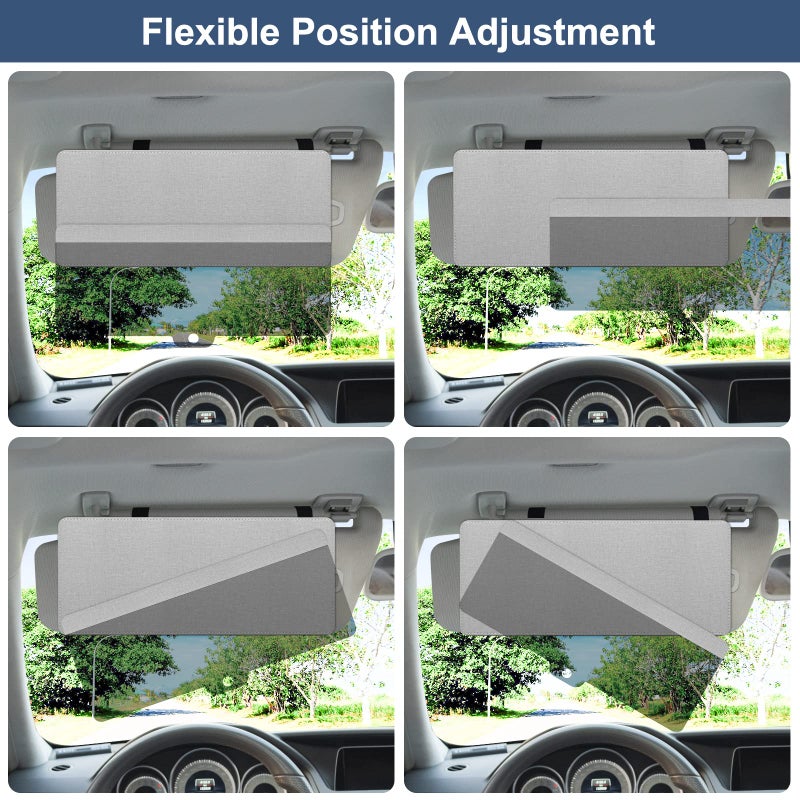 NAZZO Polarized Car Sun Visor Extension, Upgraded Magnetic Sunshade with PC Lens, Anti-Glare Car Visor Sun Blocker for Safe Driving, UV-Filtering/Protection - Image 3