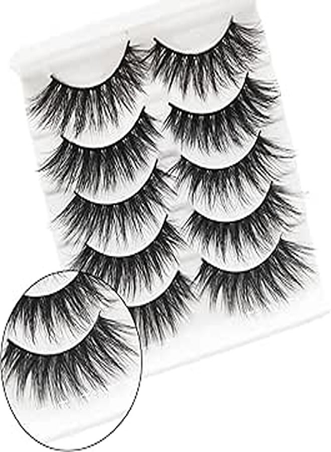 False Eyelashes Natural 3D Look Mink Lashes Fluffy Strip Wispy Volume Fake Cat Eye Lashes Pack(CAT EYE)