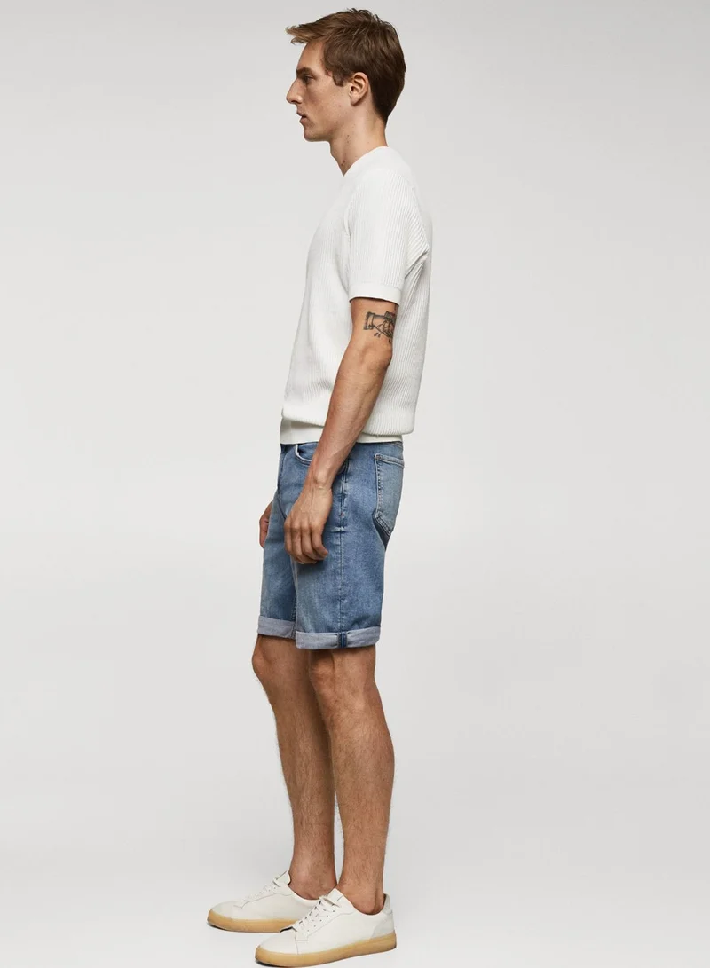 Mango Man Essential Denim Shorts