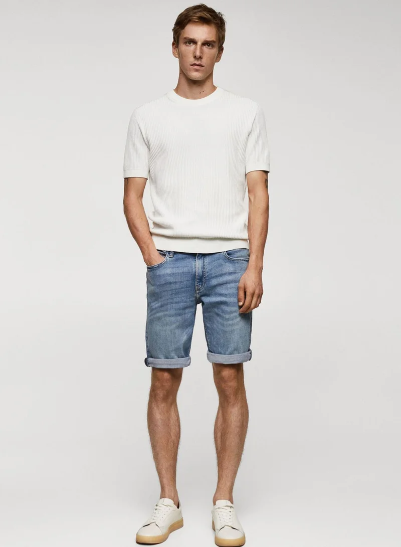 Mango Man Essential Denim Shorts