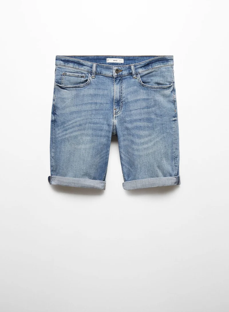 Mango Man Essential Denim Shorts