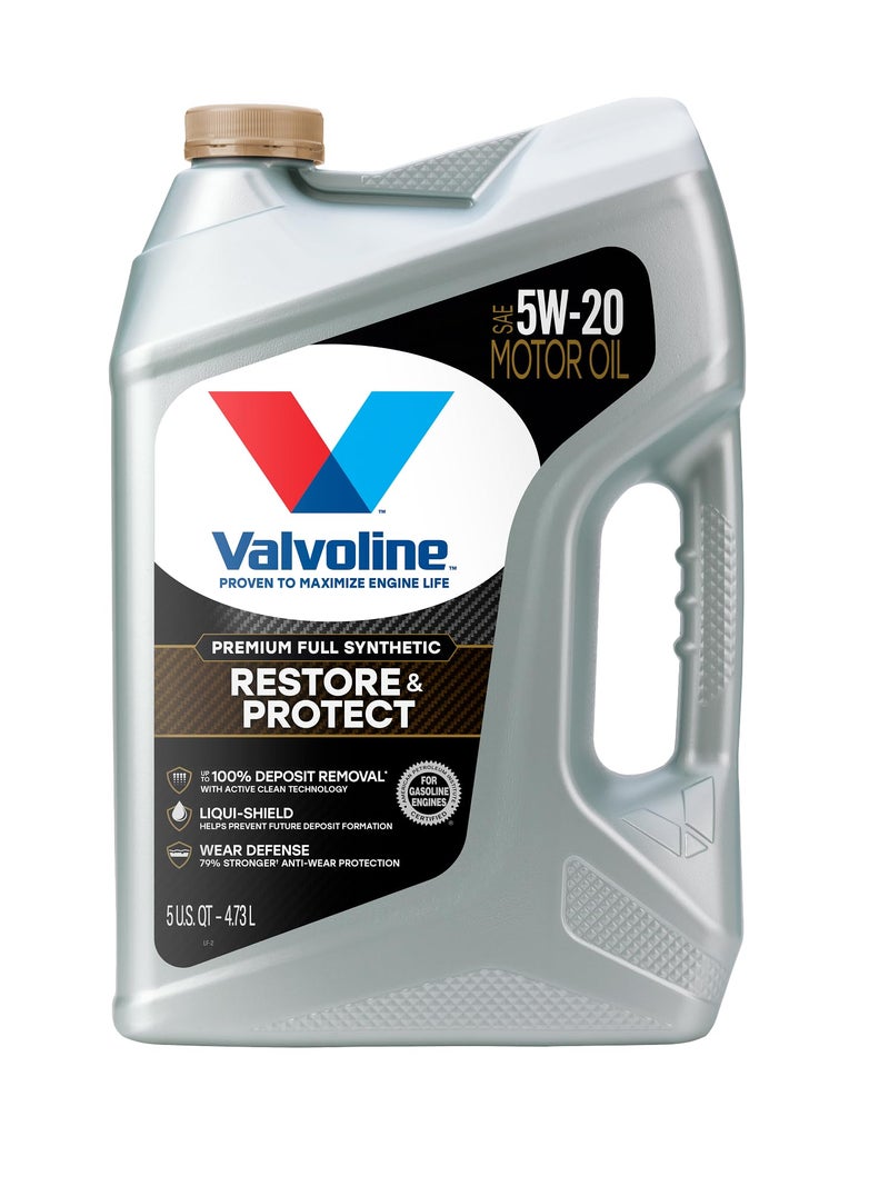 Valvoline Restore & Protect Full Synthetic 5W-20 Motor Oil 5 Quart - Image 1