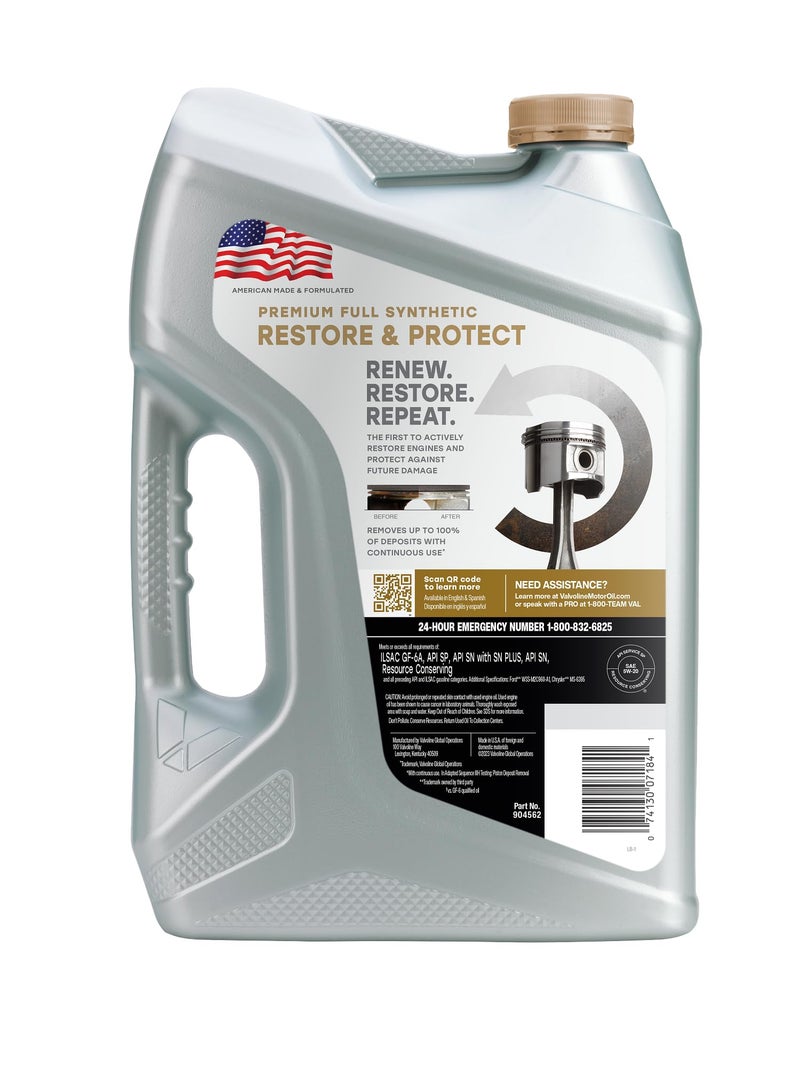 Valvoline Restore & Protect Full Synthetic 5W-20 Motor Oil 5 Quart - Image 2