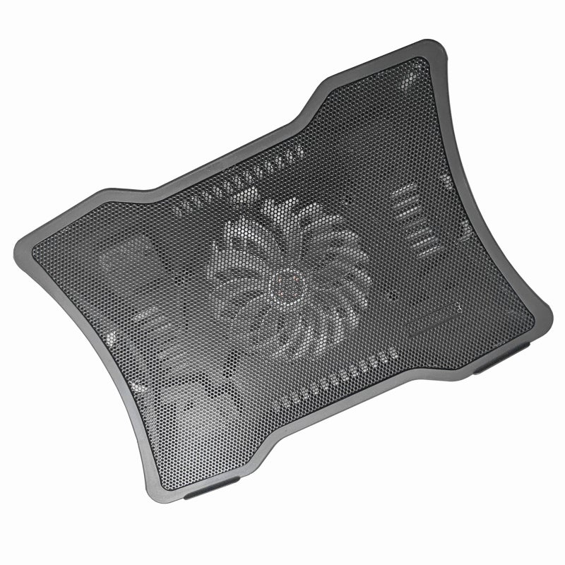 Laptop Cooler: Black 14 Inch Max, Built-in Large Fan With High Speed Strong Wind Low Noise, Ergonomic Height-adjustable Feet - Large Metal Mesh For Better Heat Dissipation, Portable Cooling Base for 1 - Image 2