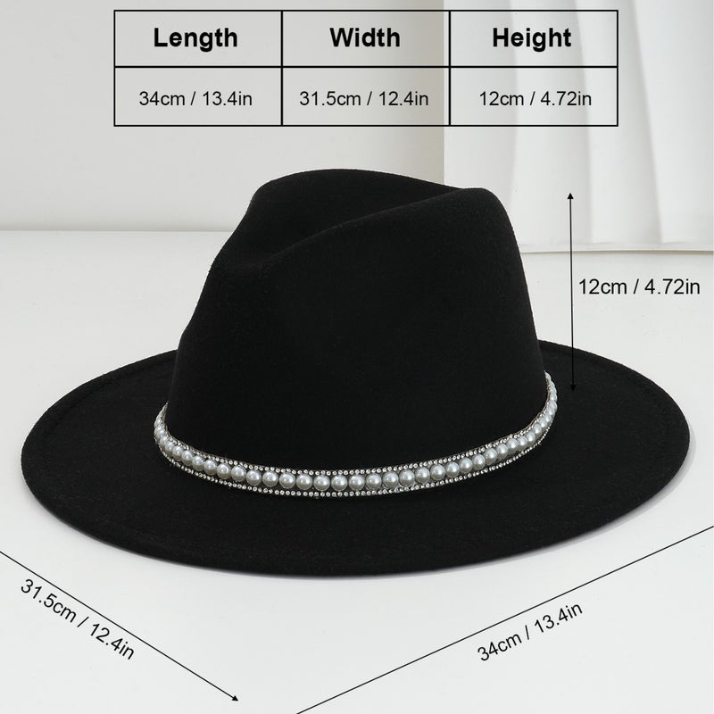 Unisex British Style Topper Hat Vintage Cowboy Hat White Pearl Rhinestone Accessories Belt For Wedding Gifts - Image 4