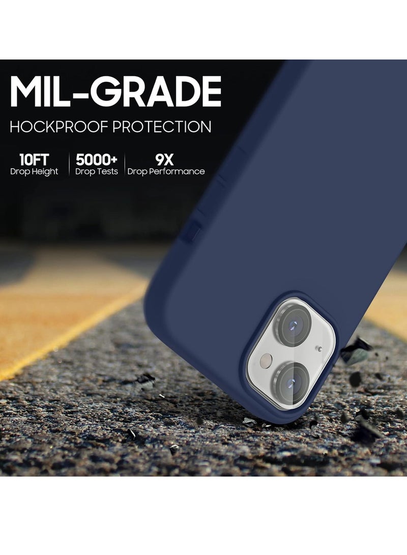 ELTRAZONE iPhone 14 Case - [5 in 1 Set] with 2 Pack Screen Protectors + 2 Pack Camera Lens Protectors, Liquid Silicone Full Body Protection, Shockproof Drop Protection, 6.1 Inch (Navy) - Image 3