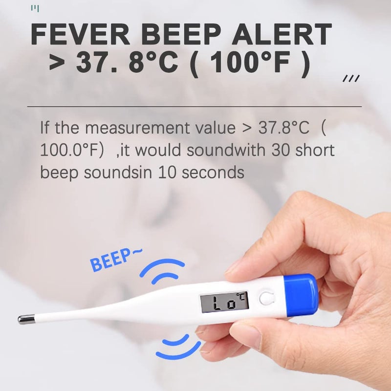 Berrcom Digital Thermometer for Adults, Kids, and Babies, Oral Rectal Underarm Medical Thermometer with Fever Alarm and C/F Switchable - Image 4